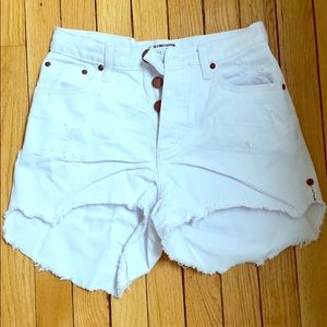 One teaspoon white high waisted jean shorts